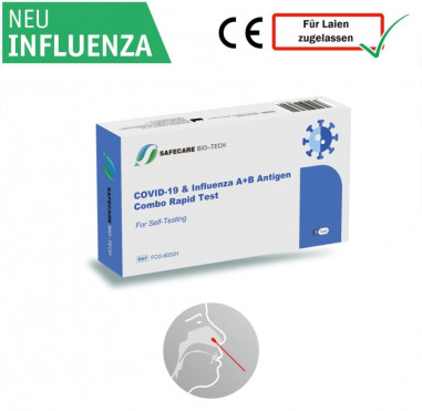COMBO 1er Safecare Biotech Laien COVID-19 & Influenza A+B Antigen
